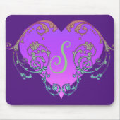 Elegant, Romantisch Paars Hart met Vlaanderen Muismat (Voorkant)
