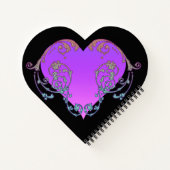 Elegant, Romantisch Paars Hart met Vlaanderen Notitieboek (Achterkant)