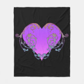 Elegant, romantisch paars hart met zwier fleece deken (Voorkant)