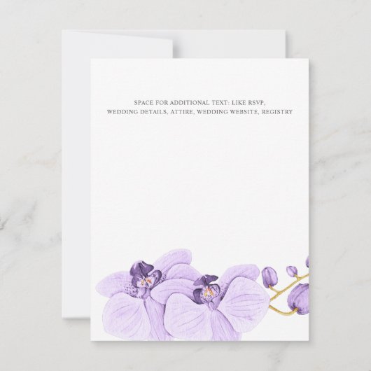 Elegant Romantisch Paars orchidee Elegant Botanisc Kaart (Achterkant)