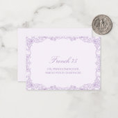 Elegant Romantisch Paarse Cocktail Kaart Notitiekaartje (Voorkant / Achterkant in situ)