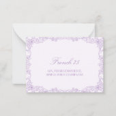 Elegant Romantisch Paarse Cocktail Kaart Notitiekaartje (Voorkant)