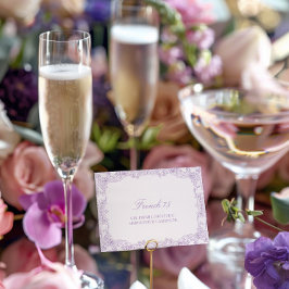 Elegant  Romantisch Paarse Cocktail Kaart Notitiekaartje