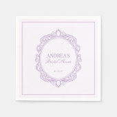 Elegant Romantisch Paarse Vrijgezellenfeest Servet (Voorkant)