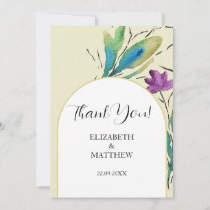 Elegant Romantisch Paarse Wildbloemen Waterverf Ar Bedankkaart