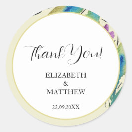 Elegant Romantisch Paarse Wildbloemen Waterverf Ar Ronde Sticker