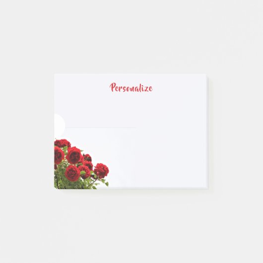 Elegant Romantisch Red Rose Bouquet gepersonalisee Post-it® Notes (Voorkant)