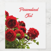 Elegant Romantisch Red Rose Bouquet Monogram Wijn Etiket (Enkel label)
