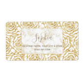 Elegant romantisch roos afbeelding etiket (Voorkant)