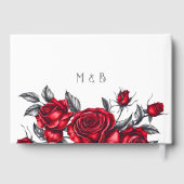 Elegant Romantisch Roos Bloemen bruiloft gastenboe Gastenboek (Achterkant)