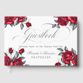 Elegant Romantisch Roos Bloemen bruiloft gastenboe Gastenboek (Voorkant)