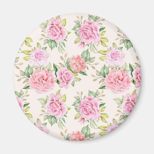 Elegant Romantisch Roos Bloemmotief Magneet (Voorkant)