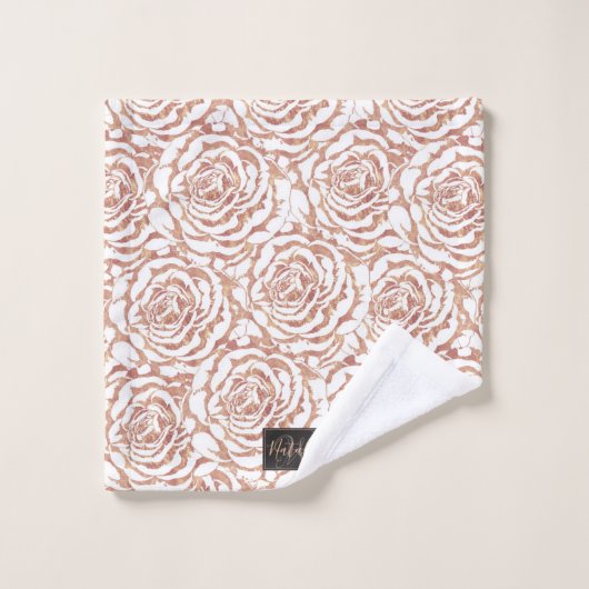 Elegant romantisch roos gouden rozen afbeelding bad handdoek (Wasdoekje)