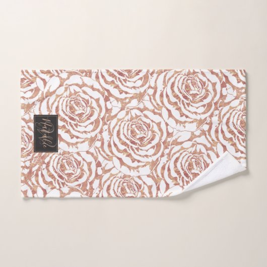 Elegant romantisch roos gouden rozen afbeelding bad handdoek (Handdoek)