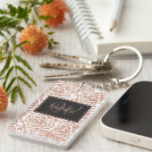 Elegant romantisch roos gouden rozen afbeelding sleutelhanger (Voorkant Rechts)