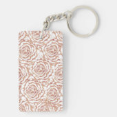 Elegant romantisch roos gouden rozen afbeelding sleutelhanger (achterkant)
