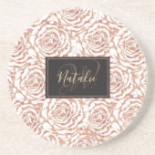 Elegant romantisch roos gouden rozen afbeelding zandsteen onderzetter (Voorkant)