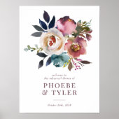 Elegant Romantisch Roos repetitie diner teken Poster (Voorkant)