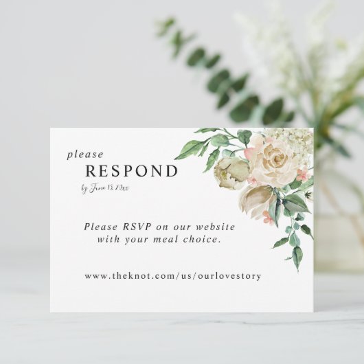 Elegant Romantisch Roos Tuin Online RSVP (Staand voorkant)