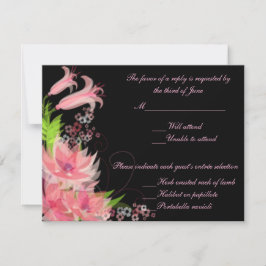 Elegant Romantisch Roze Bloemen Bruiloft Reactie K RSVP Kaartje