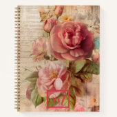 Elegant  Romantisch Roze Bloemen Notitieboek (Voorkant)