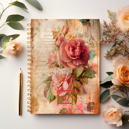Elegant  Romantisch Roze Bloemen Notitieboek