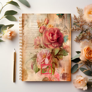 Elegant  Romantisch Roze Bloemen Notitieboek