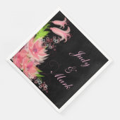 Elegant Romantisch Roze Bloemen Papier Servetten (Hoek)