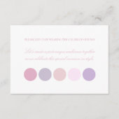 Elegant  Romantisch Roze Paarse Kleurenpalet Informatiekaartje (Voorkant)