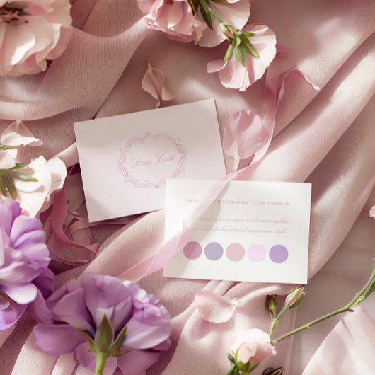 Elegant  Romantisch Roze Paarse Kleurenpalet Informatiekaartje