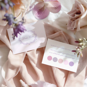 Elegant  Romantisch Roze Paarse Kleurenpalet Informatiekaartje