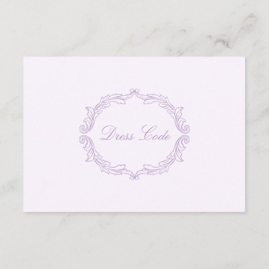 Elegant  Romantisch Roze Paarse Kleurenpalet Informatiekaartje (Achterkant)