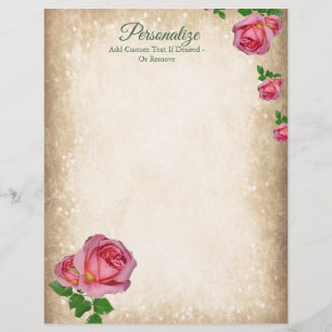 Elegant Romantisch Roze Roos Schrijfpapier