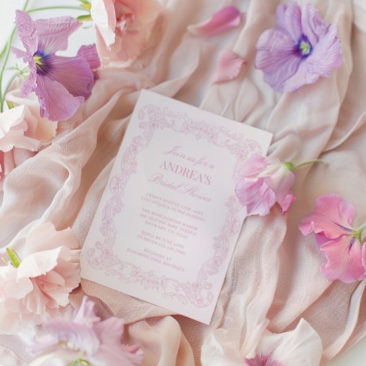 Elegant  Romantisch Roze Vrijgezellenfeest Kaart