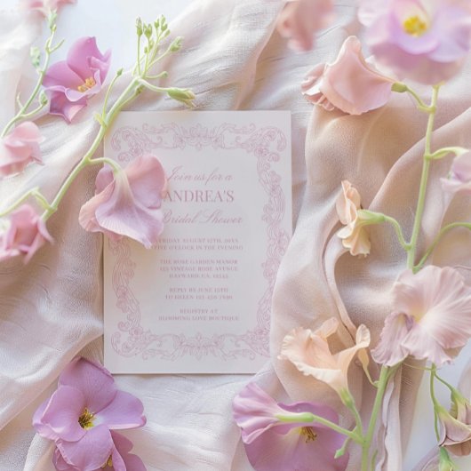 Elegant  Romantisch Roze Vrijgezellenfeest Kaart