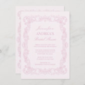 Elegant  Romantisch Roze Vrijgezellenfeest Kaart (Voorkant / Achterkant)