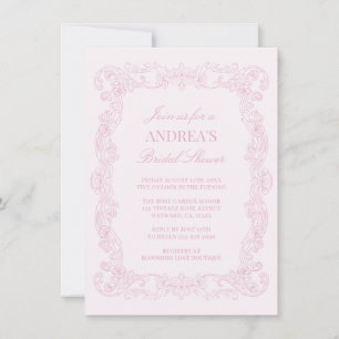 Elegant  Romantisch Roze Vrijgezellenfeest Kaart