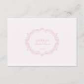 Elegant Romantisch Roze Vrijgezellenfeest Recept K Informatiekaartje (Achterkant)