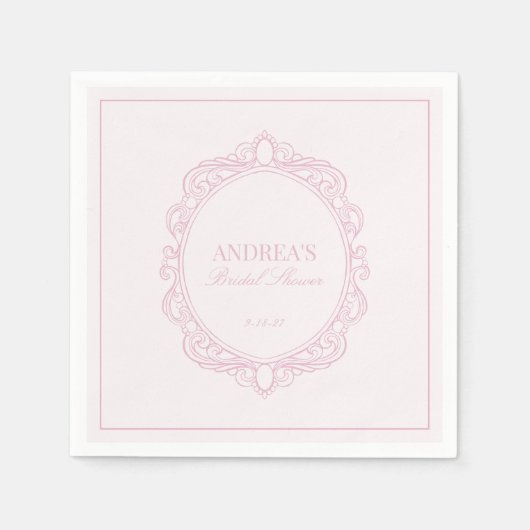 Elegant  Romantisch Roze Vrijgezellenfeest Servet (Voorkant)