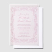 Elegant  Romantisch Roze Vrijgezellenfeest Vellum Uitnodigingen (Offset)