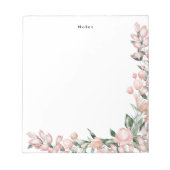 Elegant Romantisch Roze Waterverf Bloemen Notitieblok (Voorkant)