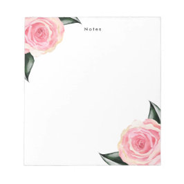 Elegant Romantisch Roze Waterverf Bloemen Notitieblok