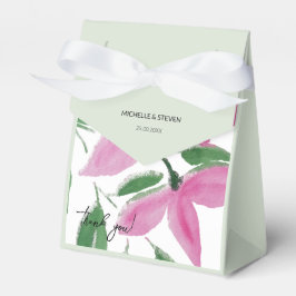 Elegant Romantisch Roze Wildbloemen Waterverf Kuns Bedankdoosjes