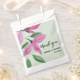 Elegant Romantisch Roze Wildbloemen Waterverf Kuns Bedankzakje