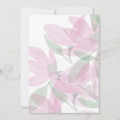 Elegant Romantisch Roze Wildbloemen Waterverf Kuns Kaart (Achterkant)