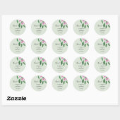 Elegant Romantisch Roze Wildbloemen Waterverf Kuns Ronde Sticker (Vel)