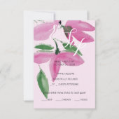 Elegant Romantisch Roze Wildbloemen Waterverf Kuns RSVP Kaartje (Voorkant)