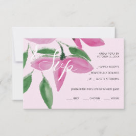 Elegant Romantisch Roze Wildbloemen Waterverf Kuns RSVP Kaartje