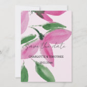 Elegant Romantisch Roze Wildbloemen Waterverf Kuns Save The Date (Voorkant)