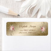 Elegant Romantisch,Rozes,Confetti Adreslabel Etiket (Insitu)